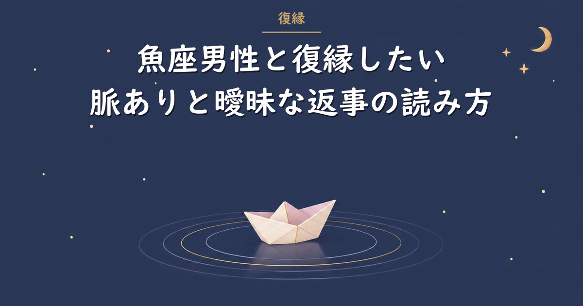 水面に浮かぶ紙の舟のイラスト（魚座男性の復縁）